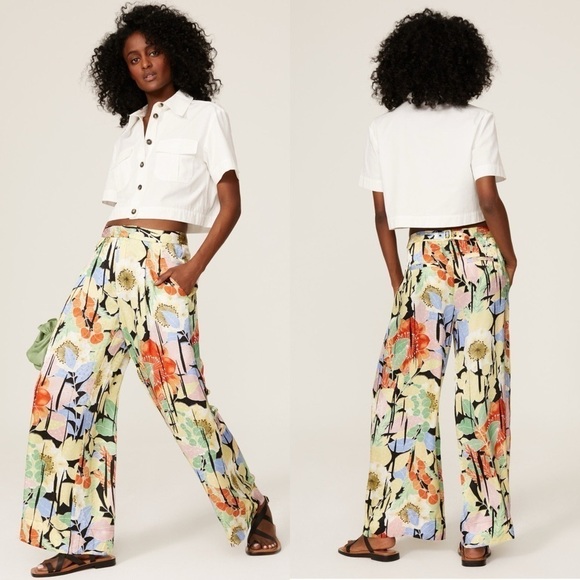 ANINE BING 90s Short Sleeve Cotton Poplin Button Up Crop Utility Camp Shirt XS - Picture 2 of 16